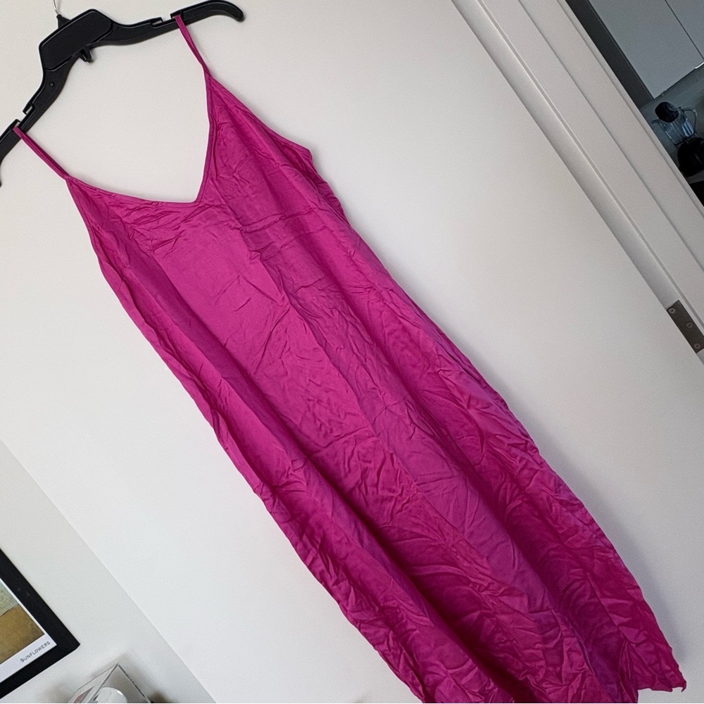 Old Navy Silky Satin Midi Slip Dress
